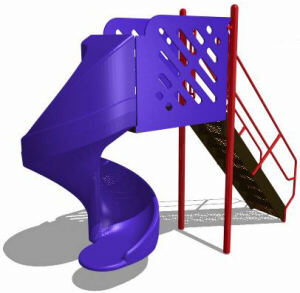 Commercial Playground Freestanding Spiral Slide