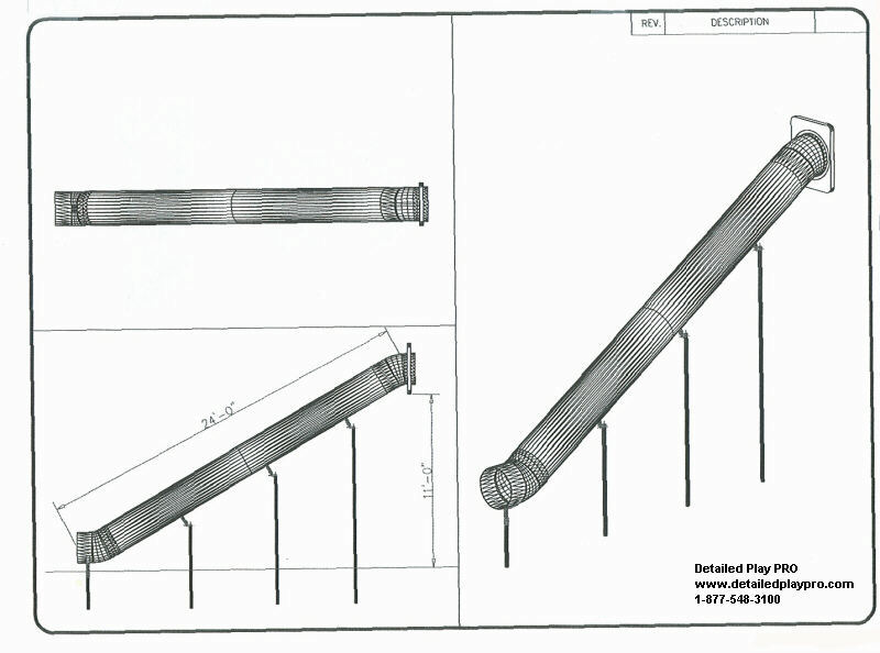 Custom Playground Tube Slides Spiral Straight Detailed Play PRO