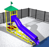 straight water slide