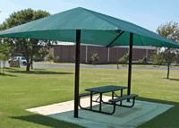 dual column shade structure
